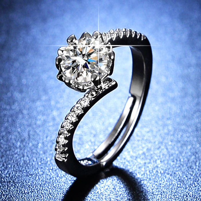 Women's Moissanite More Than Karat Imitation Diamond Rings