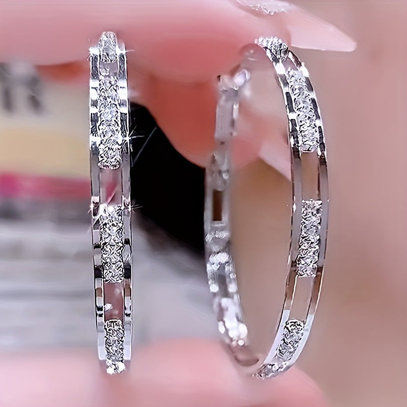 Women's Personalized Rhinestone Large Hoop Fashion Temperamental Fashionmonger Earrings