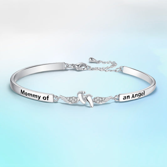 Wireless Angel Foot Love Lettering Female Bracelet