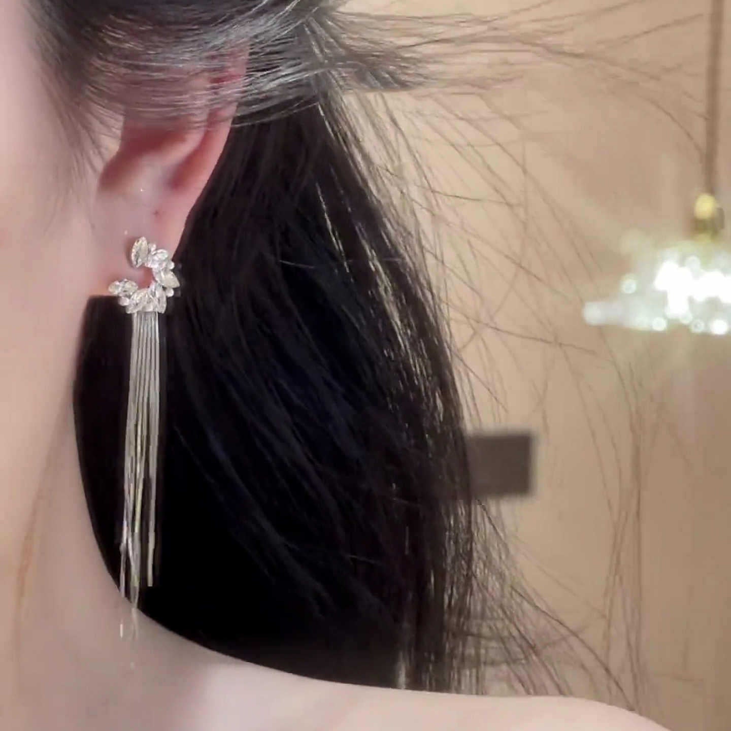Tassel Long Exquisite Refined Grace Gentle Stud Earrings