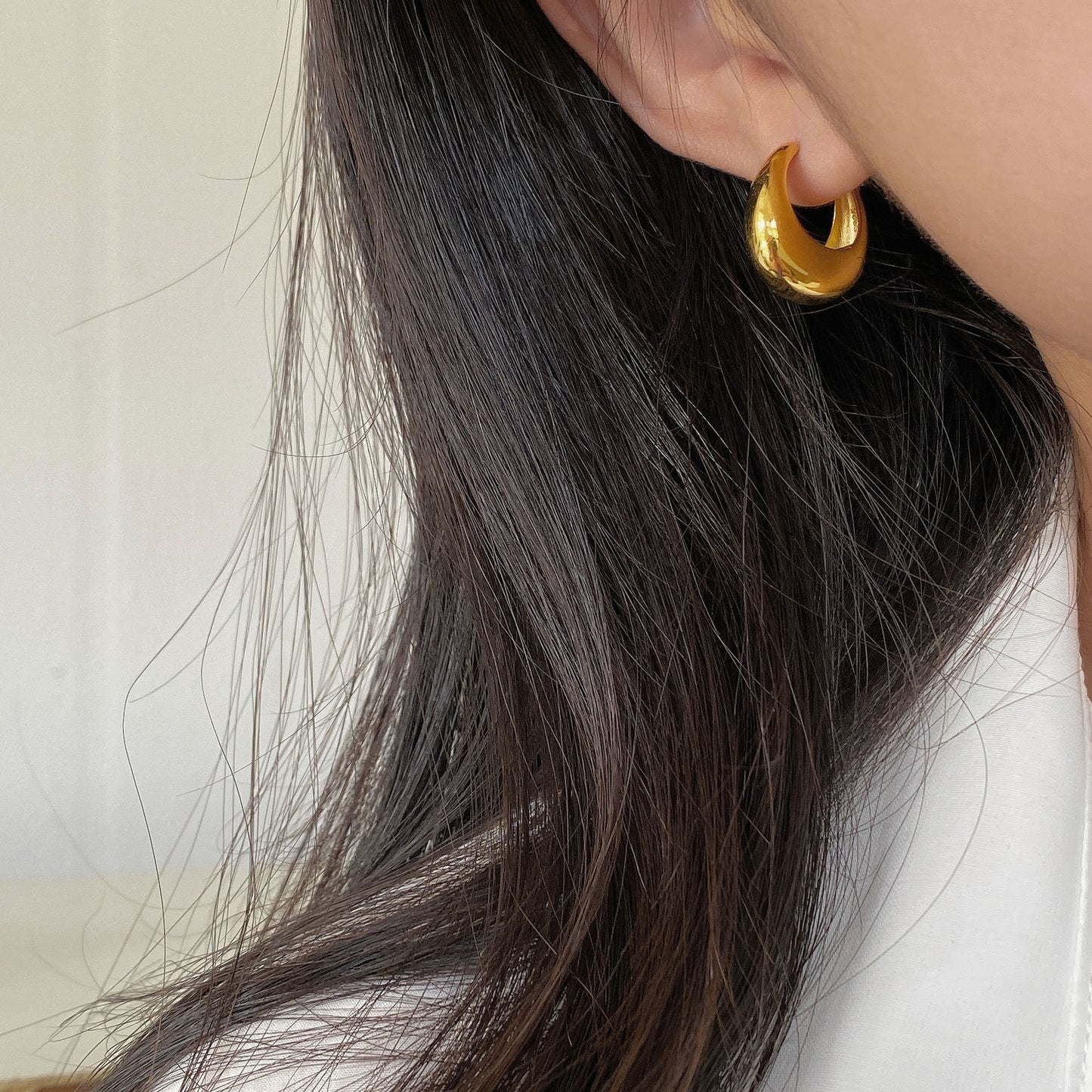 Sier Water Drop Clip Korean Style Personalized French Retro Simple Ear Buckle