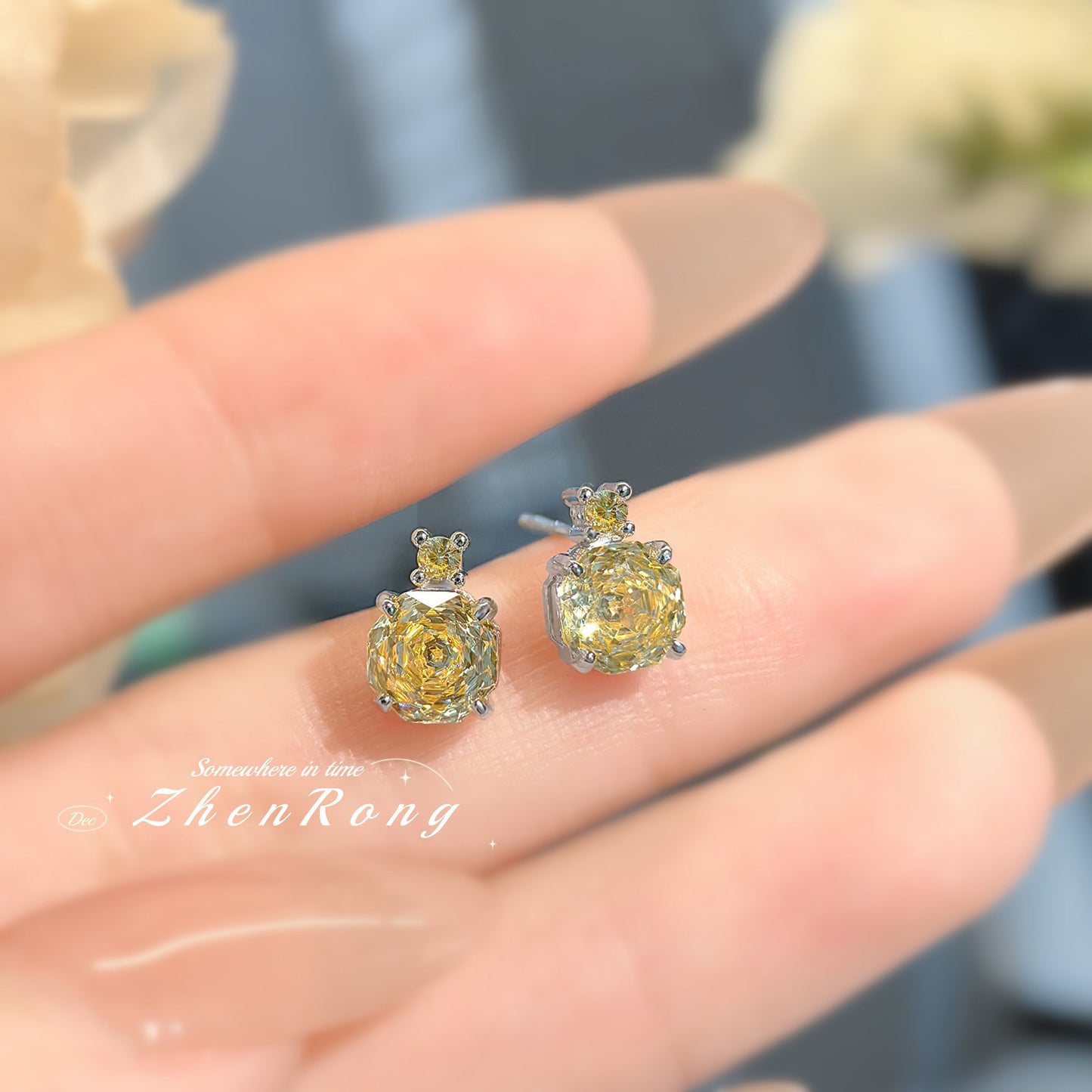 Women's Colorful Inlaid High Carbon Diamond Chinese Jewelry Set