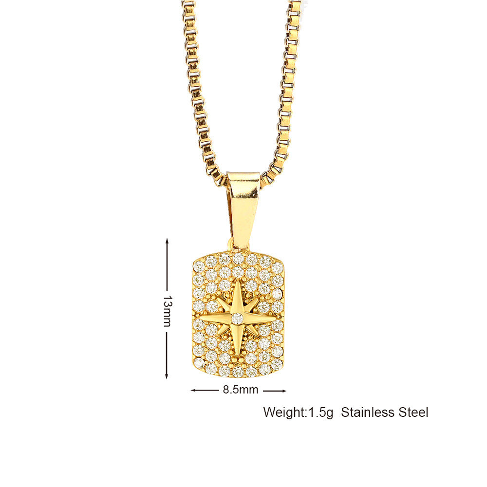 Simple Fashion Stainless Steel Full Zircon Devil's Necklace