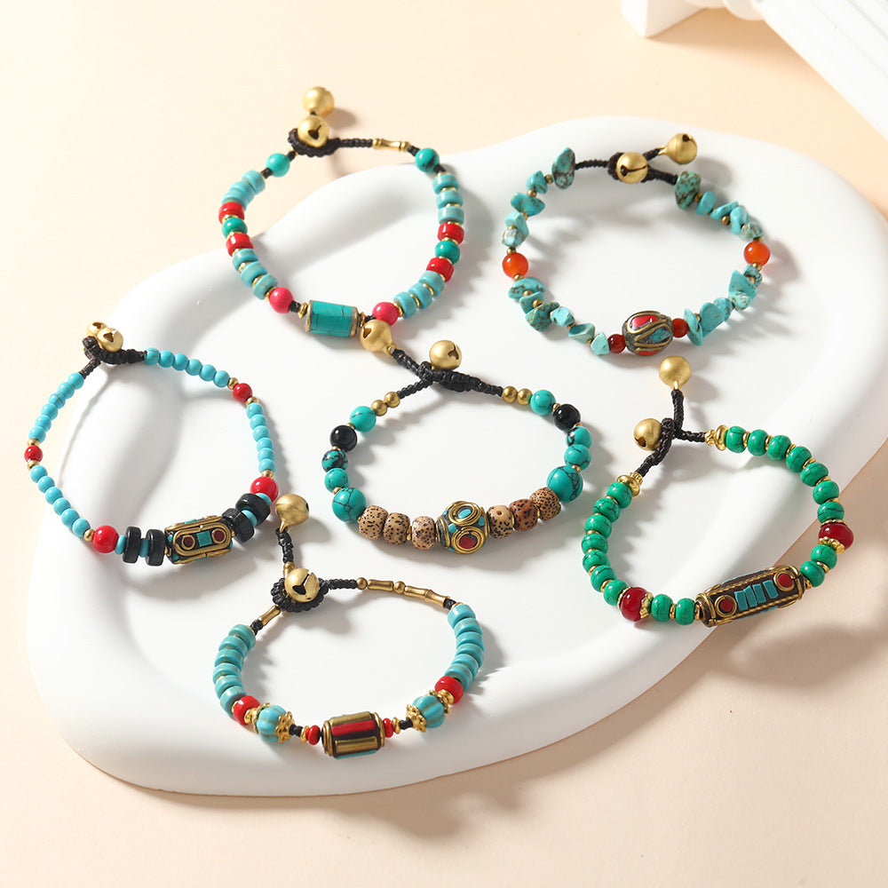 Women's Style Nepal Beads Retro Fashion Thailand Wax Line Bracelet