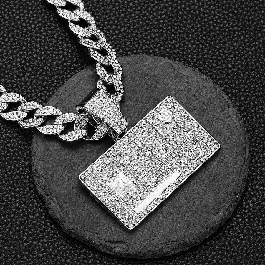 Hip Hop Cool Full Diamond Bank Card Street Necklace