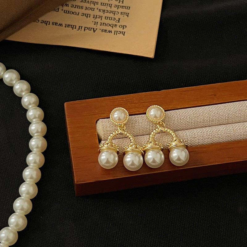 Niche High Profile Retro Temperament Sier Ear Earrings