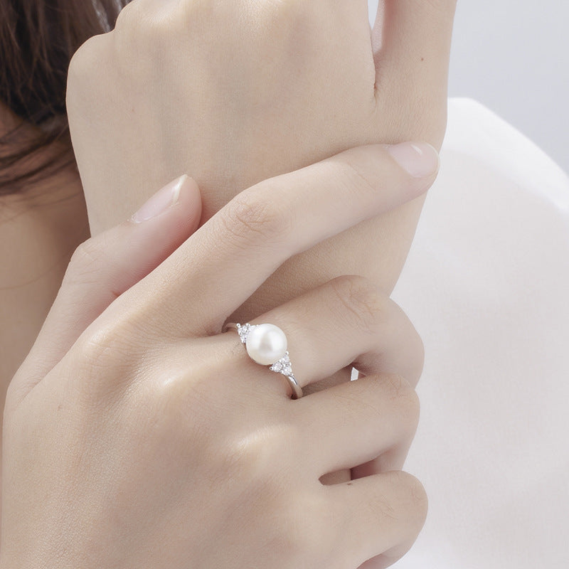 Live Broadcast Freshwater Pearl Lady Simple Ring