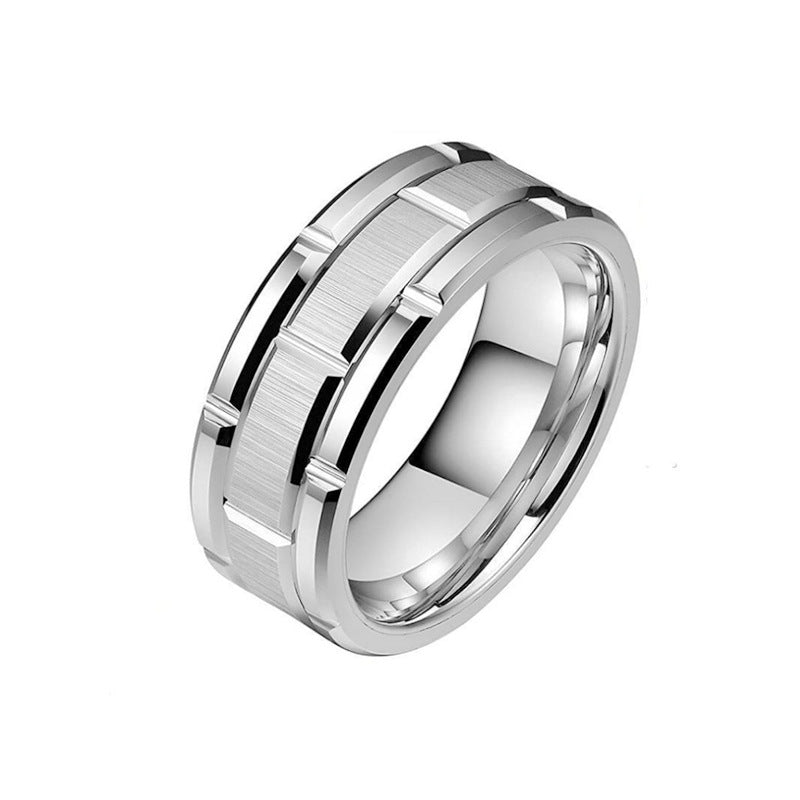 Men's Fashion Personality Titanium Steel Couple Female Rings