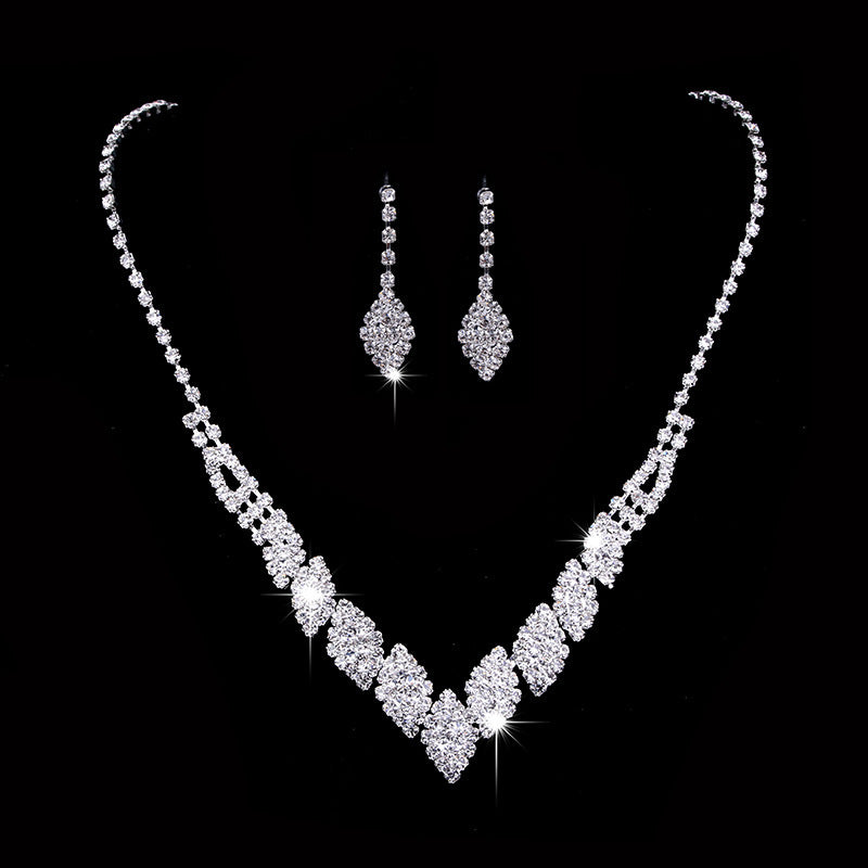 Claw Chain Rhinestone Bridal Eardrop Banquet Necklaces
