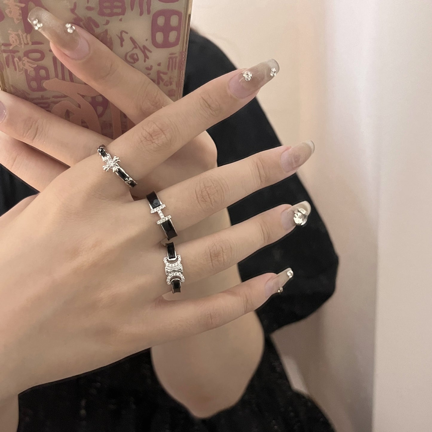 Fashion Personality Affordable Luxury Design Cross Index Ring