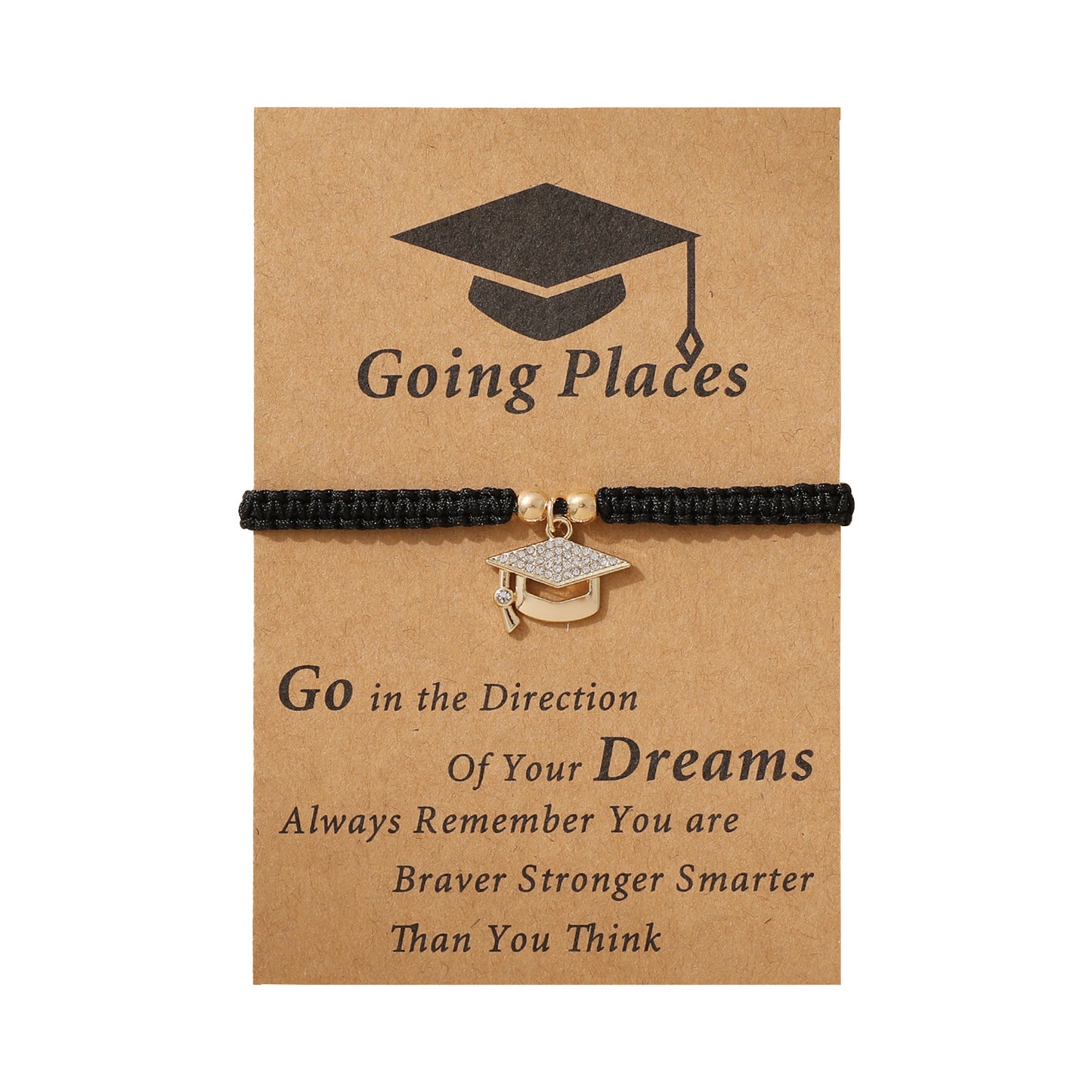 Doctorial Hat Woven Design Sense Graduation Blessing Card Carrying Bracelets