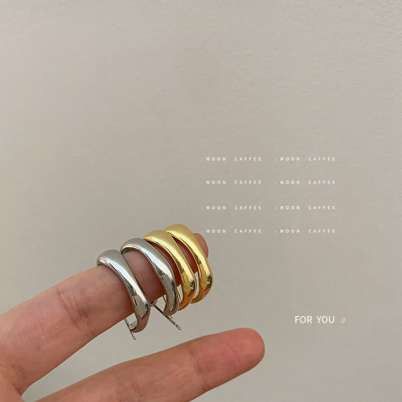 Needle Geometric Simple Irregular Type Design Earrings