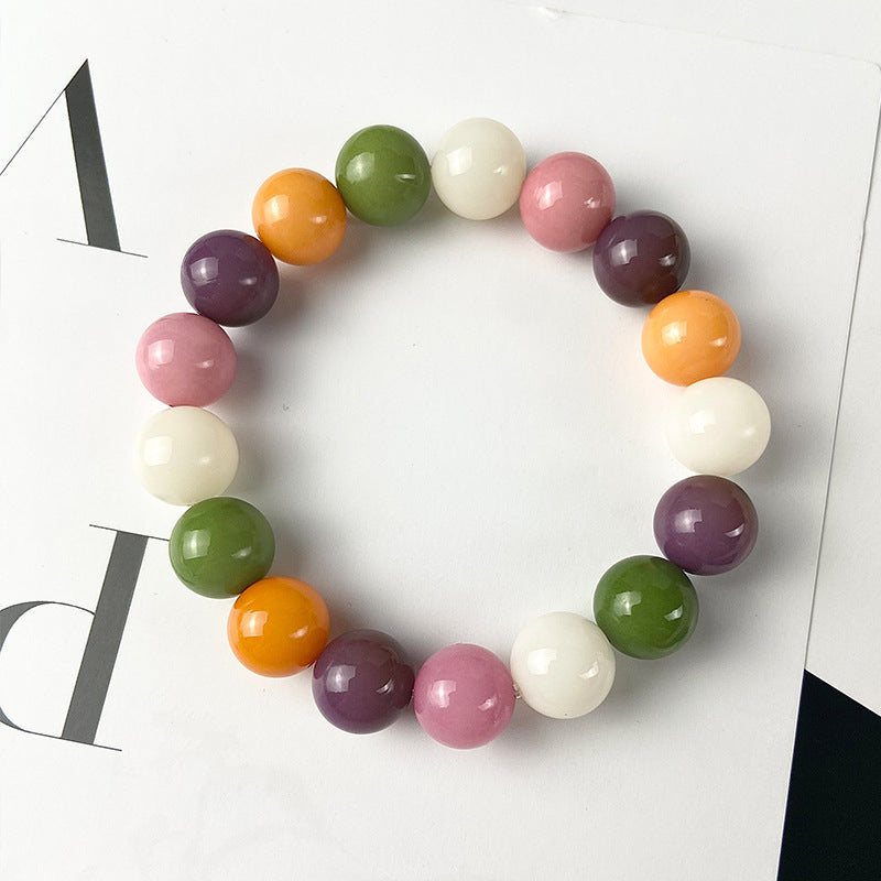 Bodhi Candy Color Single Circle Pliable Temperament High Throw Three Bracelets