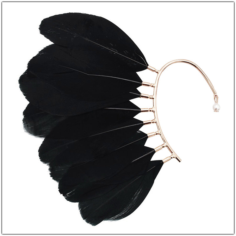 Personality Feather No Piercing Ear Hooks Rings