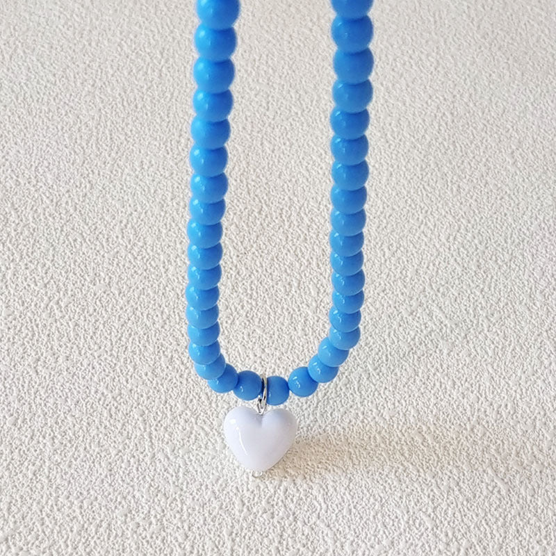 Women's Red Heart Beaded For Niche Design Necklaces