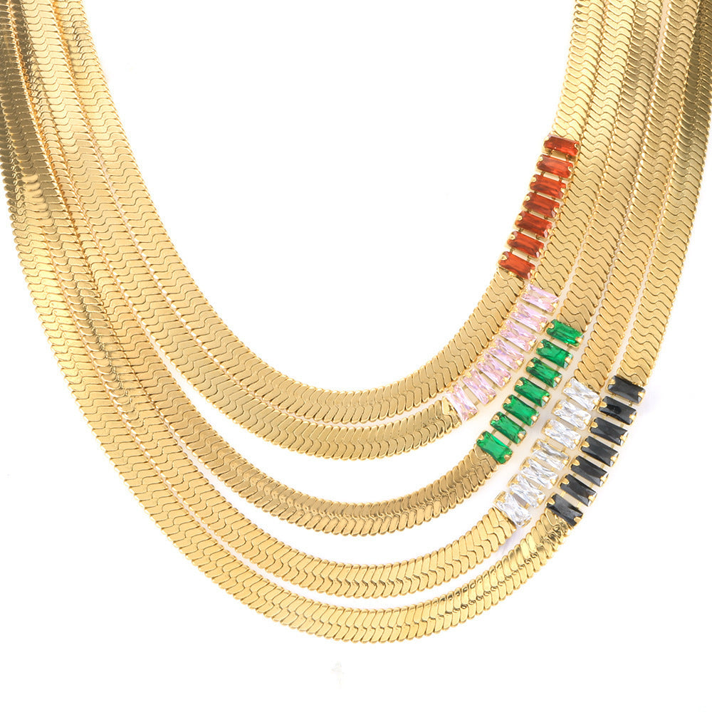 Stainless Steel Snake Bones Chain Simple Gold-plated Fashion Bracelets