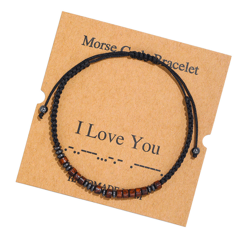 Woven Moss Password Letter Number Couple Bracelets