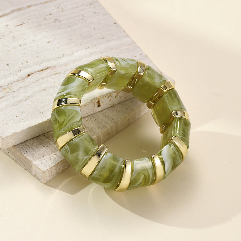 Women's Fashion Vintage Acrylic Elastic Elegant Bracelet