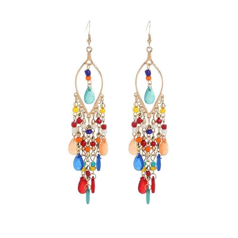 Fringe Spring Holiday Ethnic Colorful Yunnan Earrings