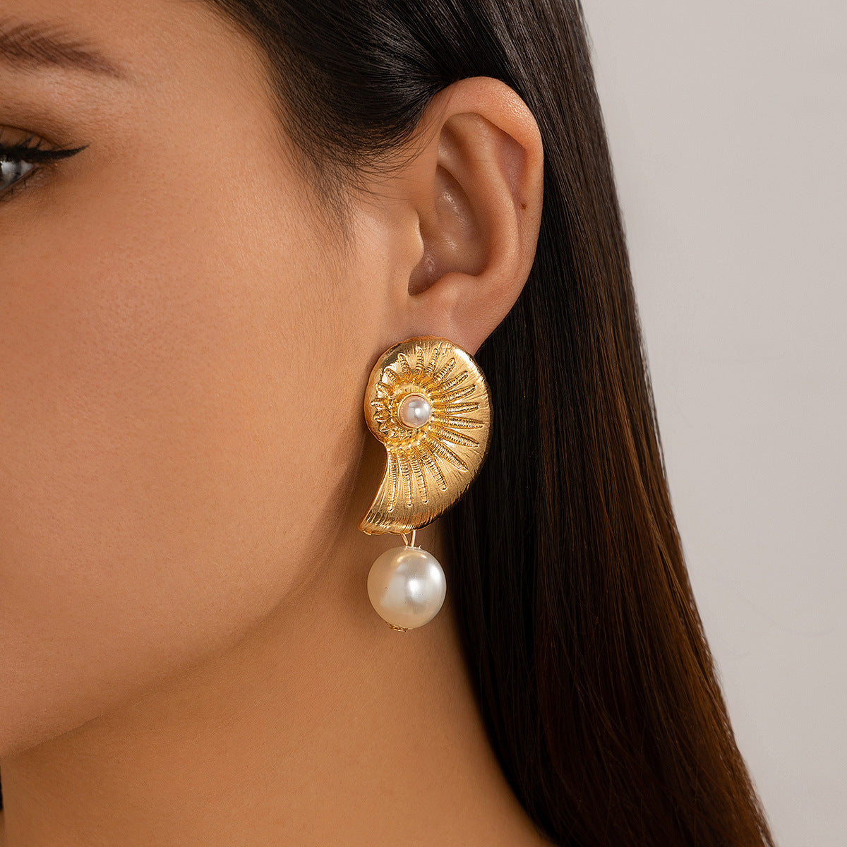 Trendy Ocean Style Conch Female Beach Vacation Earrings