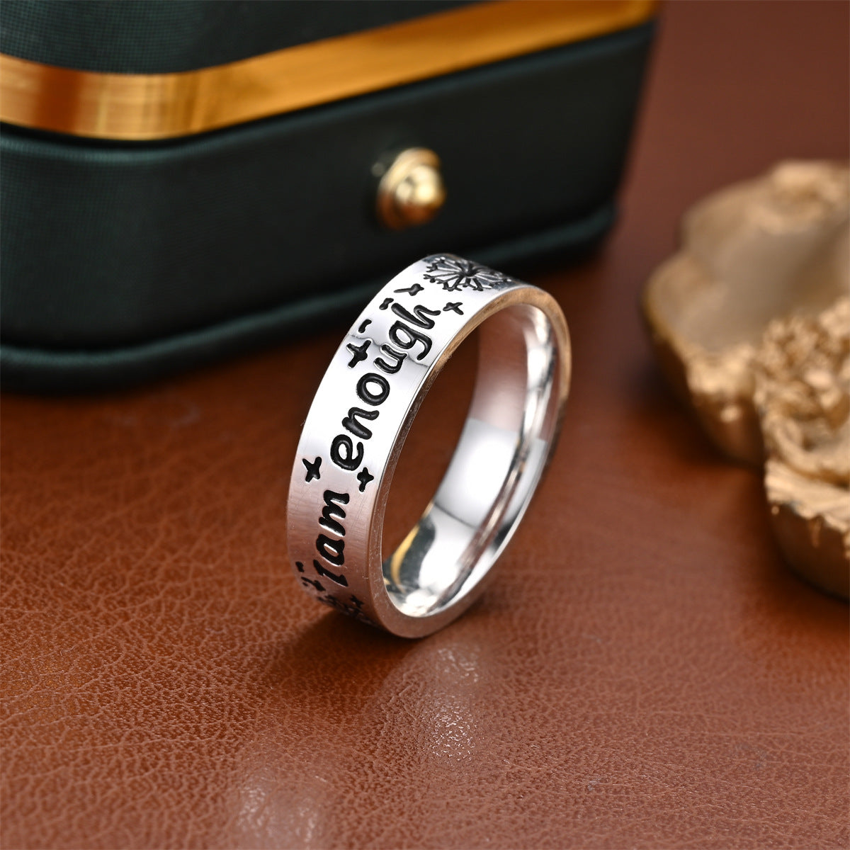 Beautiful Fashion Sier-plated Dandelion Inspirational Couple Rings