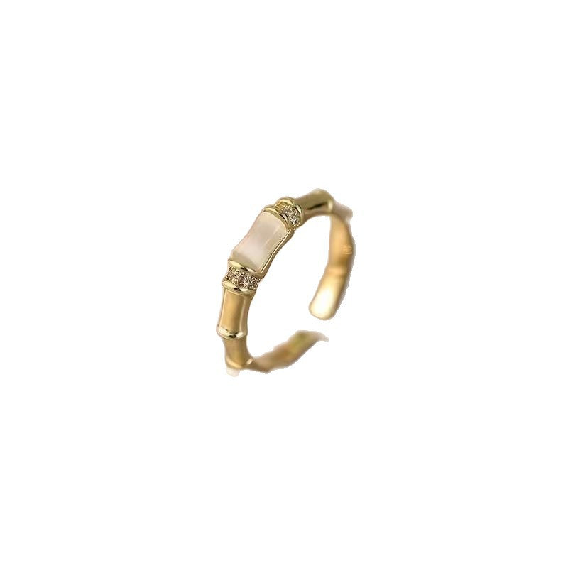 High Sense Opal Chalcedony Female Graceful Fashionable National Adjustable Opening Ring