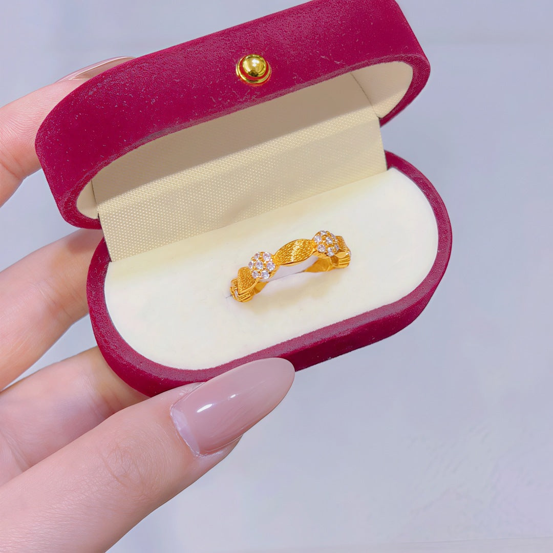Women's Alluvial Gold Retro Affordable Luxury Design Brass Plated Fashion Ring