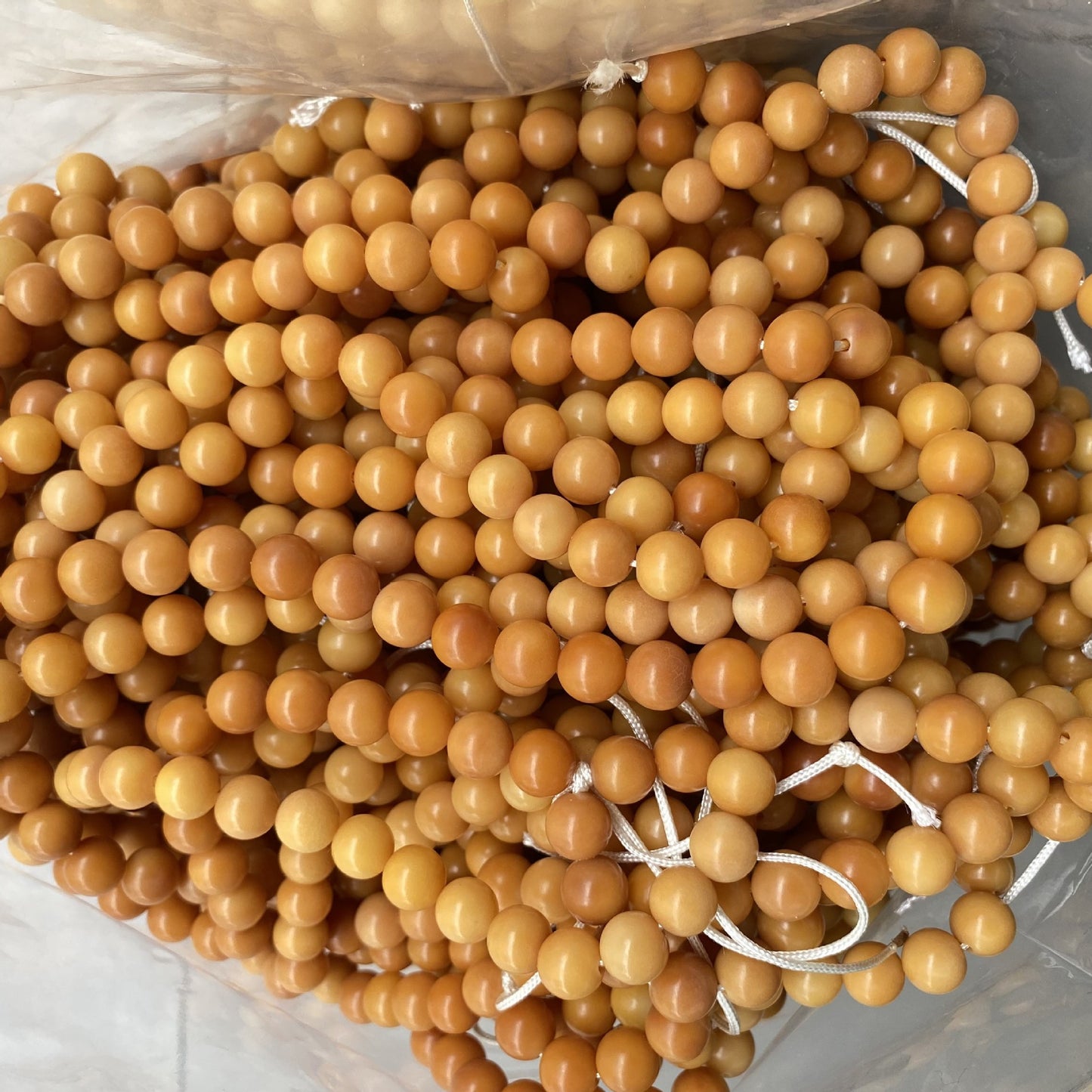 Women's & Men's White Jade Bodhi Corypha Old Barrel Beads Seed Buddha Crafts Bracelet