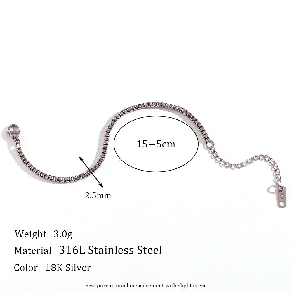 Women's Simple Fashion Personality Titanium Steel Choker Stainless Chain Pearl Bracelets