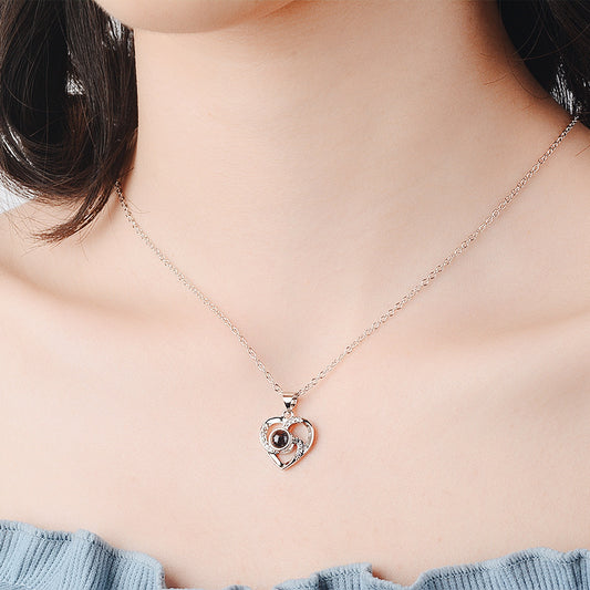 Confession Memory Female Sier Plated Clavicle Pendants