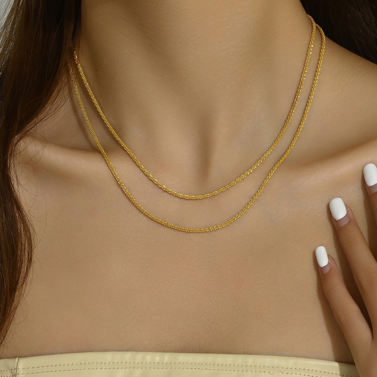 Small Pieces Of Sier Snake-shaped Clavicle Chain Necklaces