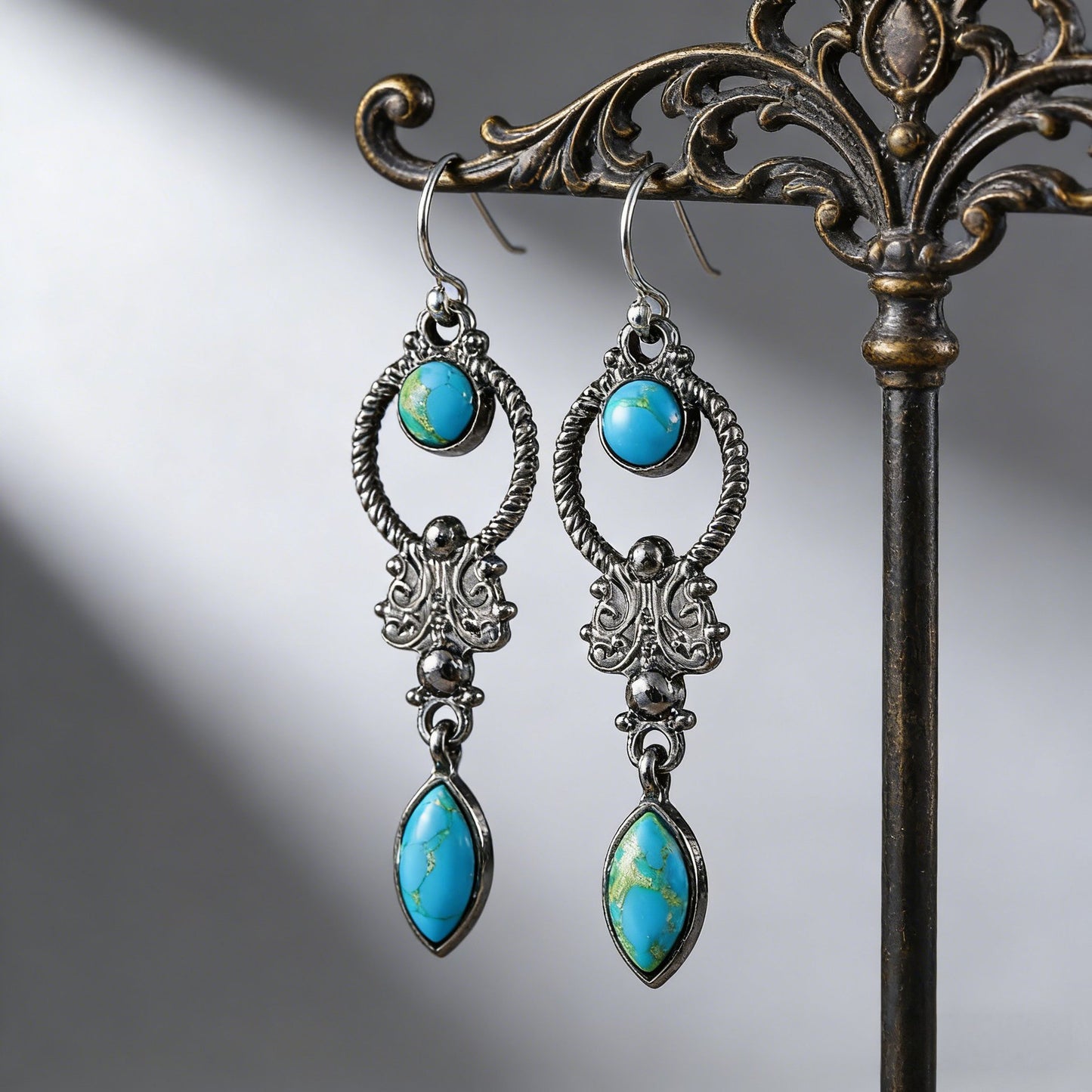 Women's Multiple Options Bohemian Ethnic Turquoise Eardrops Combination Earrings