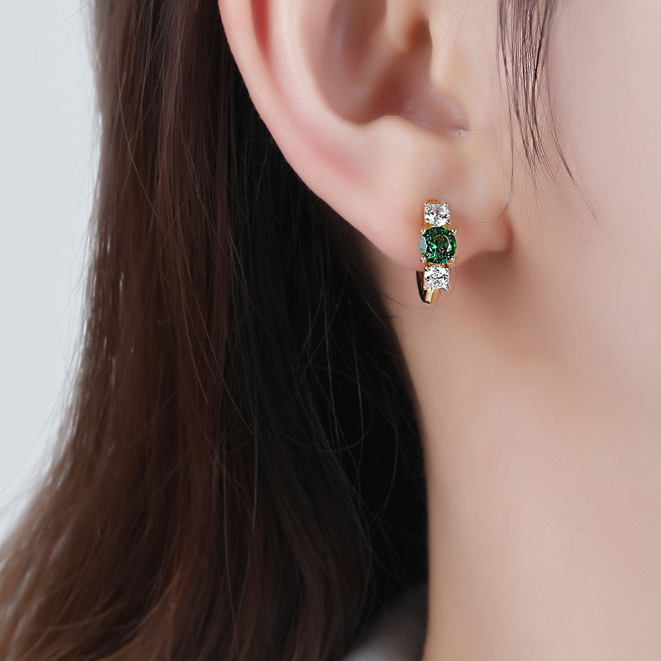 Color Zircon Advanced Design Sense Ear Female Fashionable Earrings