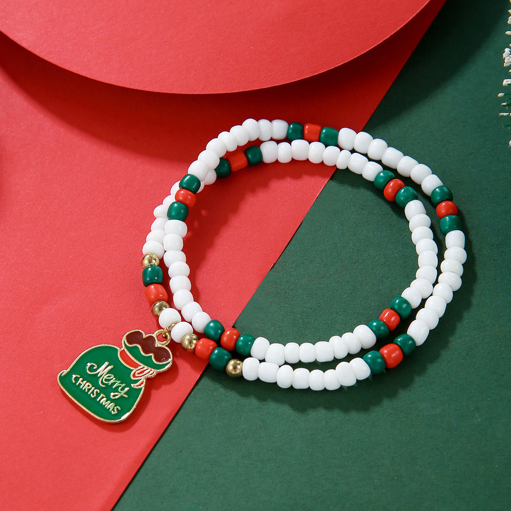 Christmas Carrying Strap Micro Glass Bead Bracelets