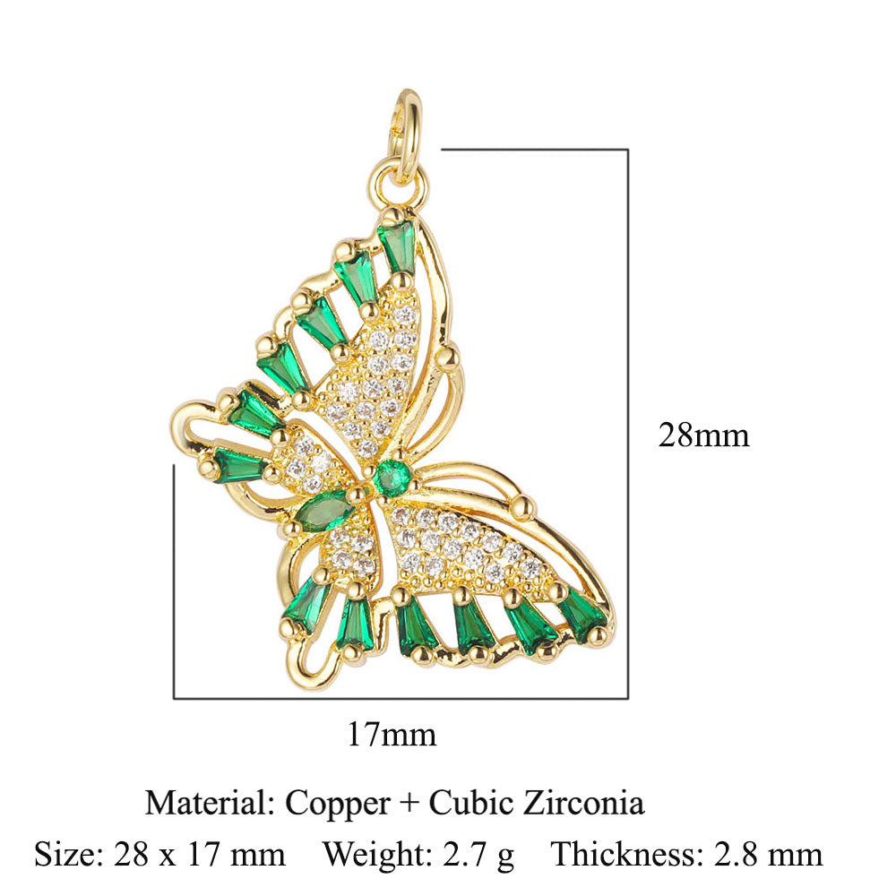 Copper Zircon Ornament Accessories Wind Butterfly Snake Pendants