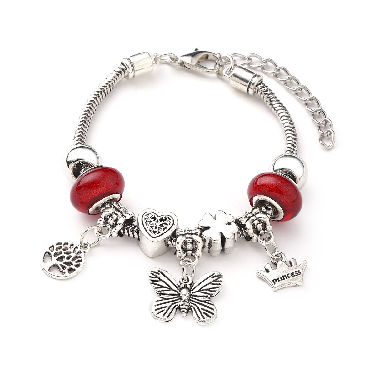 Glass Bead Small Elephant Lucky Tree Retro Transparent Bracelet