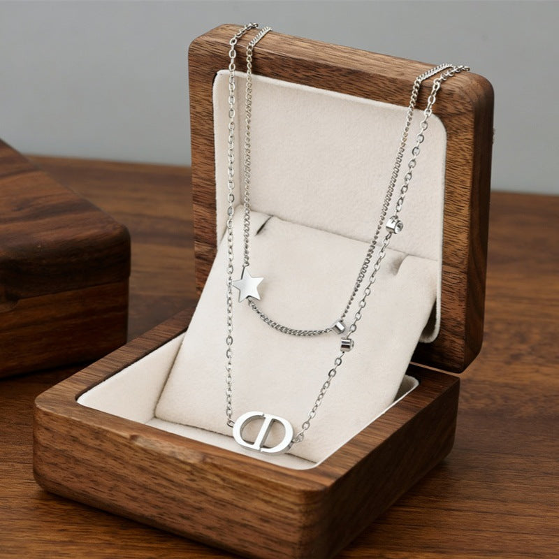 Titanium Steel Female Niche Simple Temperament Clavicle Pendants