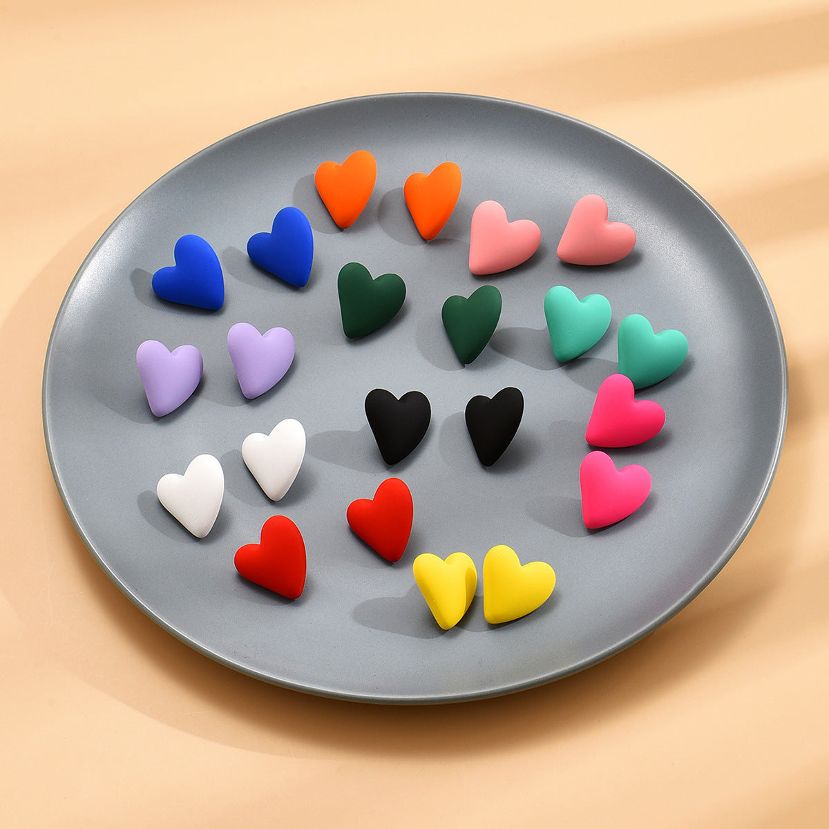 Color Small Love Valentine's Day Simple Fashion Acrylic Earrings