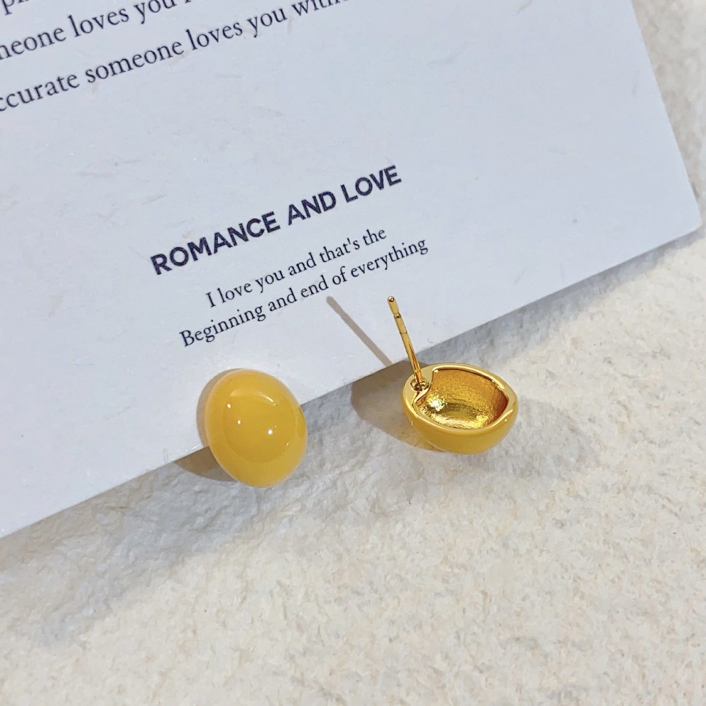 Plated Real Gold Ginger Flower Enamel Drip Glazed Female Sweet Earrings