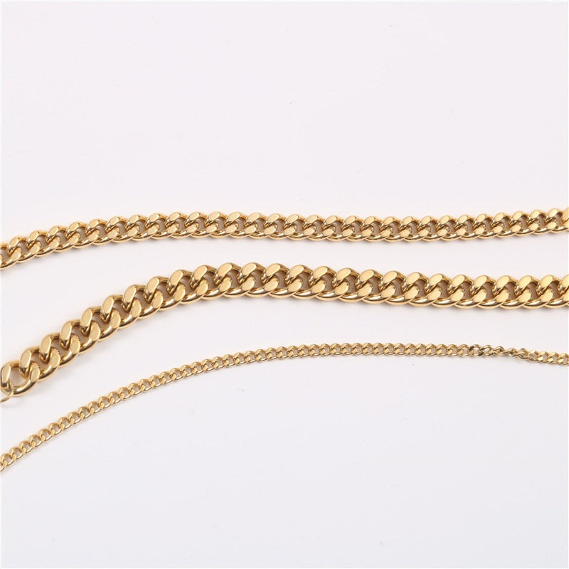 Fashion Elegant Metal Tank Chain Titanium Steel Bracelets