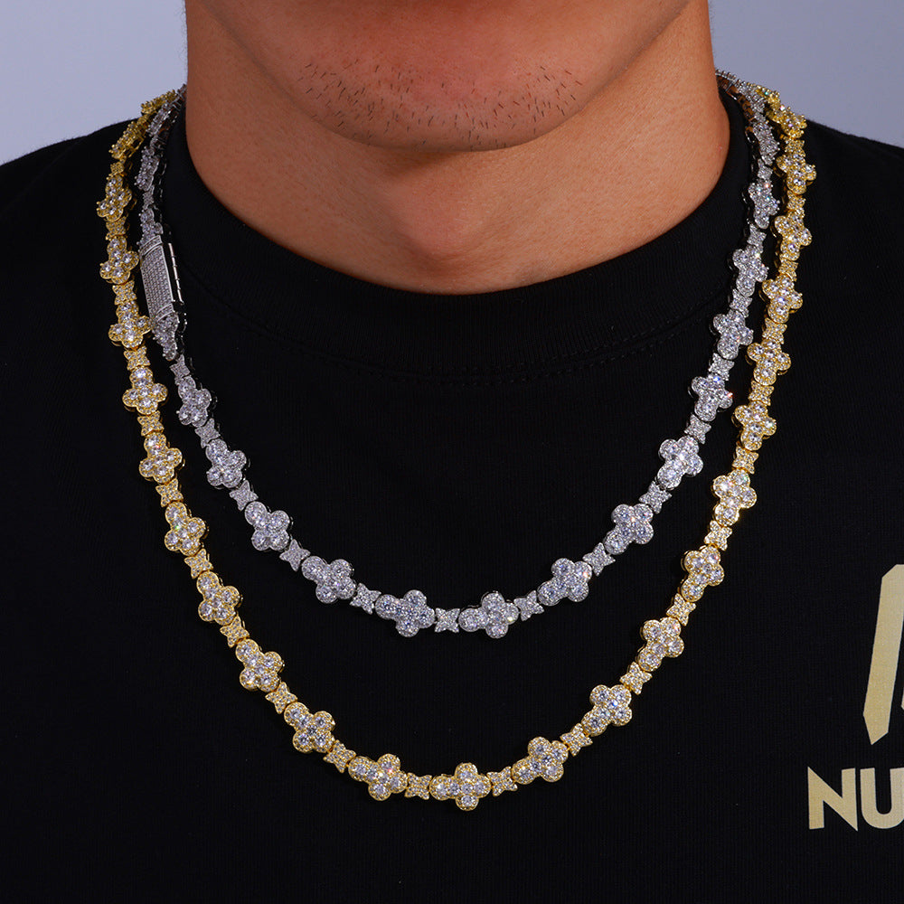 Women's & Men's Hip Hop Cross Star Zircon High Jewelry Set