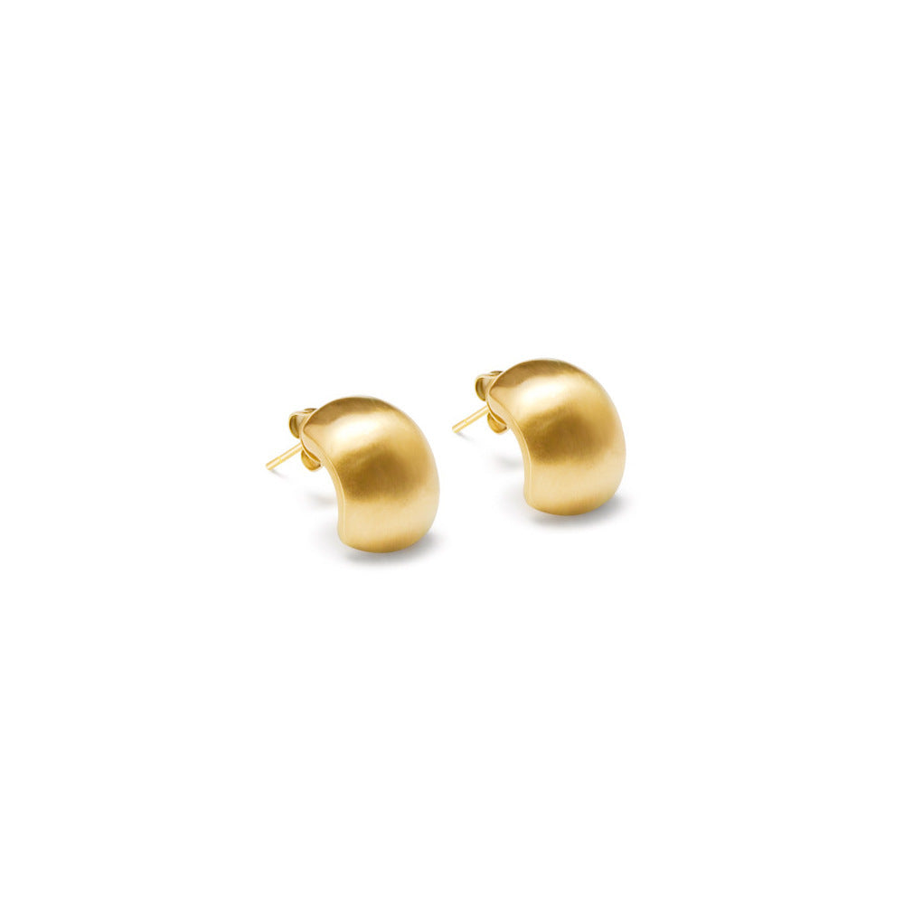 Cool Style Simple Fashionable Temperament Titanium Steel Gold Earrings