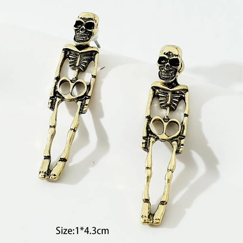 Hop Skull Human Skeleton Halloween Funny Earrings