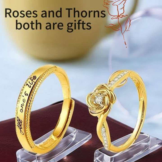 Rose Prince Couple Mobius Diamond Adjustable Rings