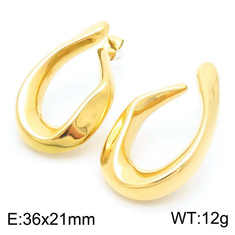 Women's Irregular Simple Cool Hollow Water Drops Symmetrical For Personality Earrings