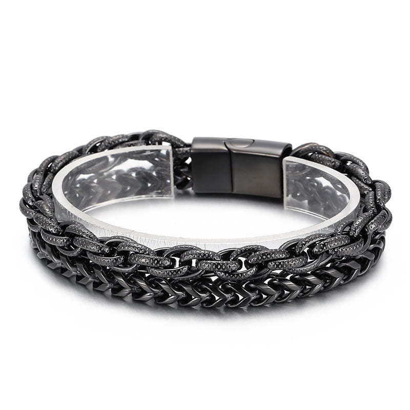 Men's Punk Rock Simple Fashion Stainless Steel Titanium Bracelets