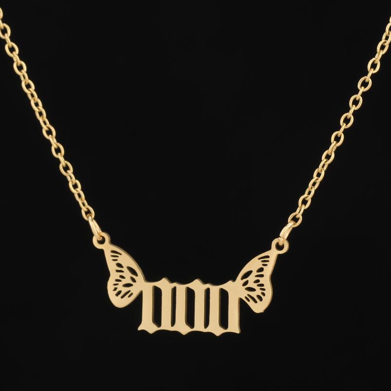 Stainless Steel Gold Plated Angel Digital Necklaces