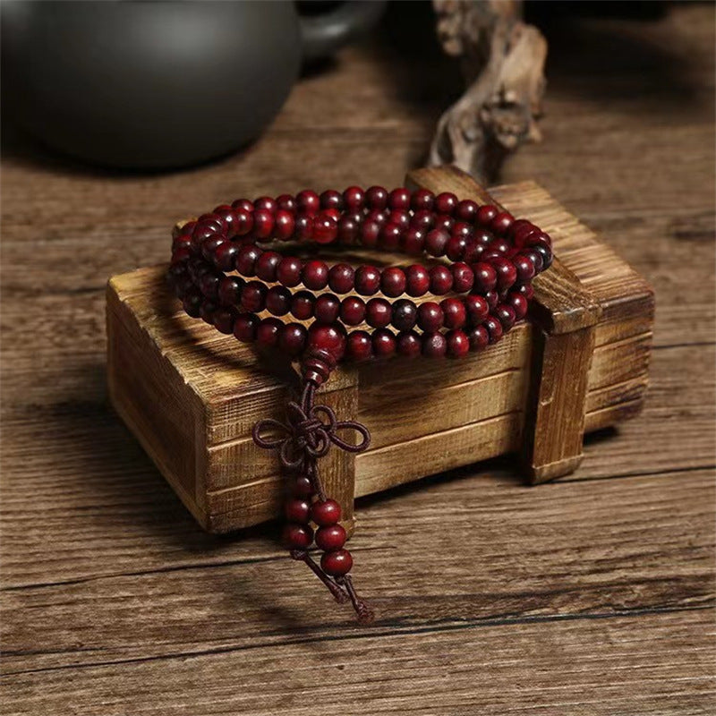 Pterocarpus Nanmu Wooden Prayer Beads Meditation Bracelets