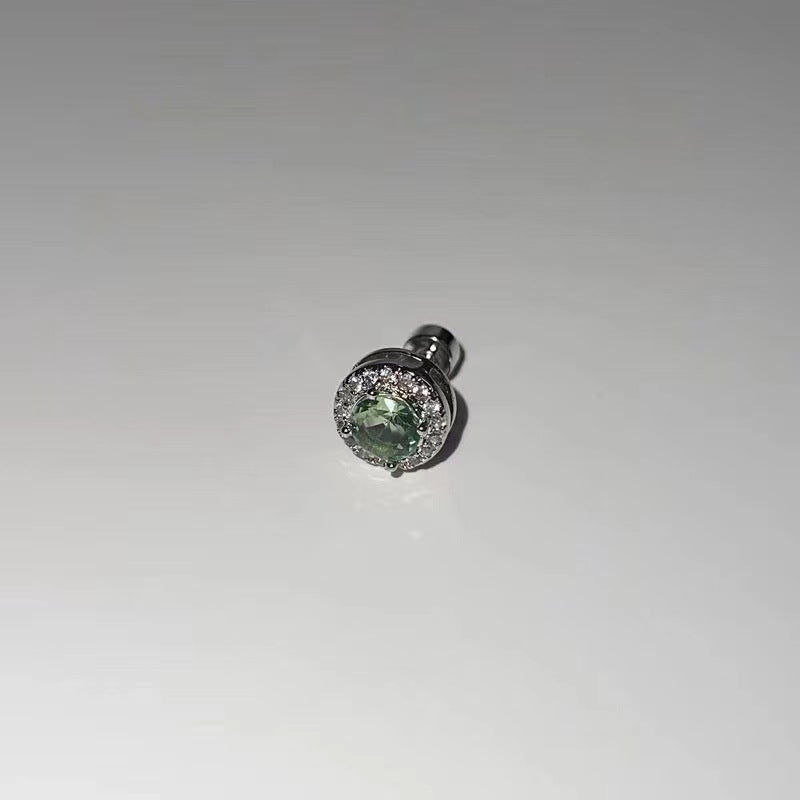 Rhinestone Surround Zircon Ear Bone Pin Stud Earrings