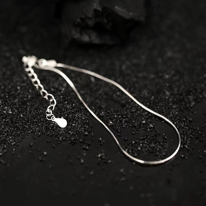 Women's Sier Snake Bones Chain Thin Design Simple Light Luxury Exquisite Bracelet